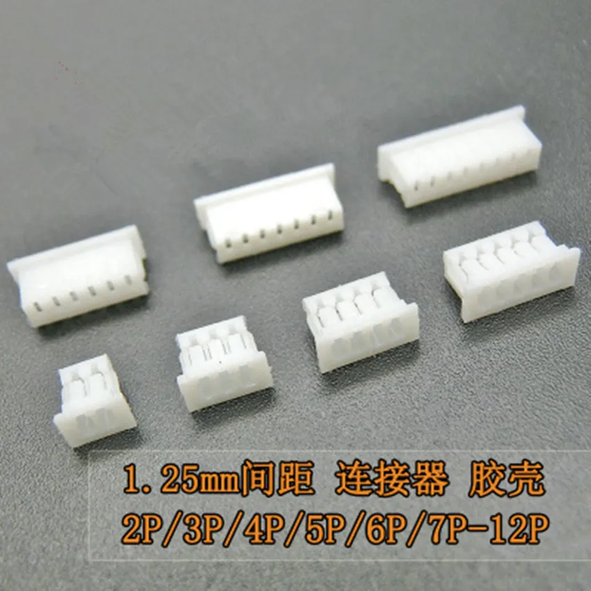 

1.25 2/3/4/5/6/7/8/9/10/11/12 Pin 1.25mm Pitch Plastic Head Wire Cable Housing Female Pin Connectors Adaptor