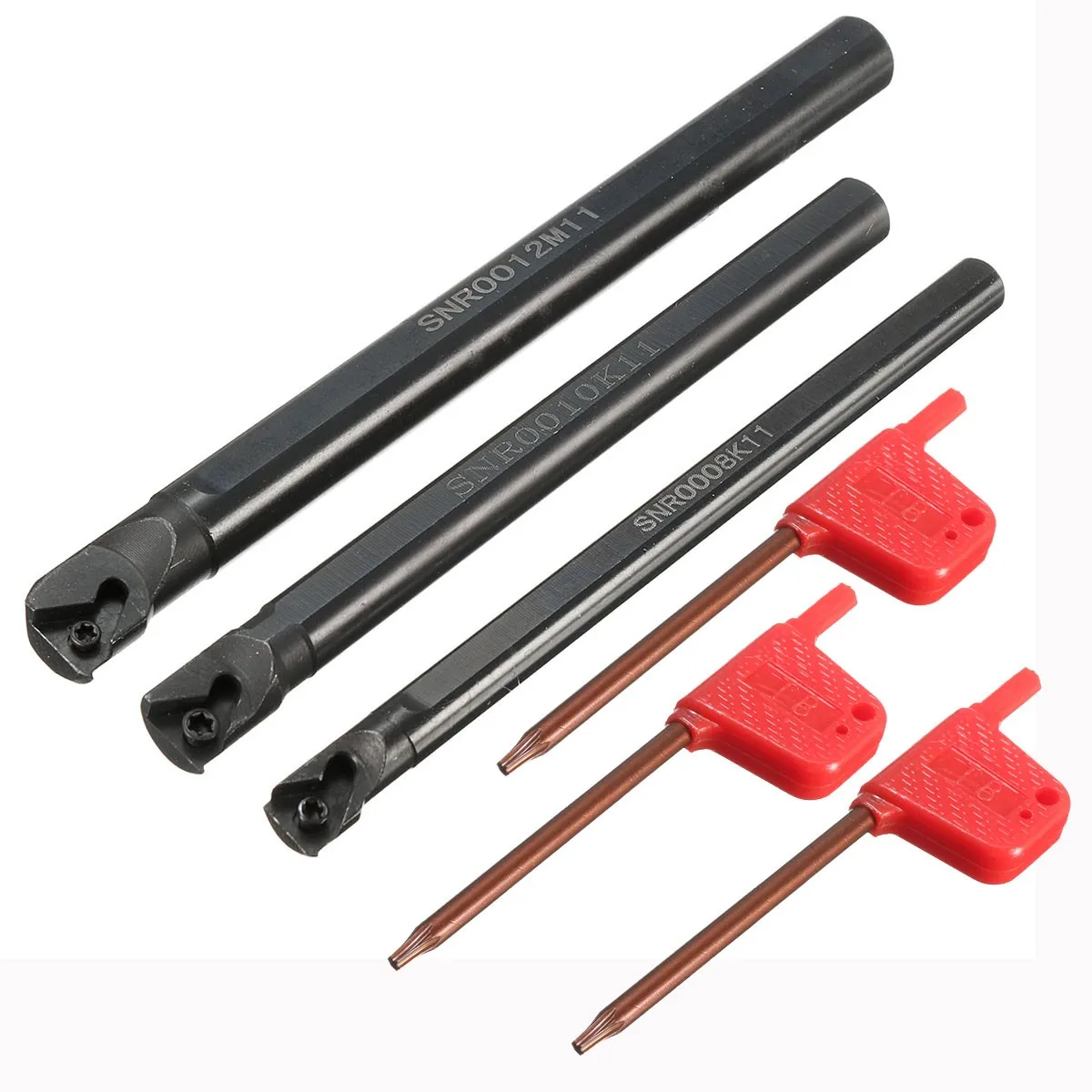 

1Pcs Stainless Steel SNR0008K11/NR0010K11/SNR0012M11 Boring Bar Turning Tool Holder + 1pcs Wrench For 11 IR Insert