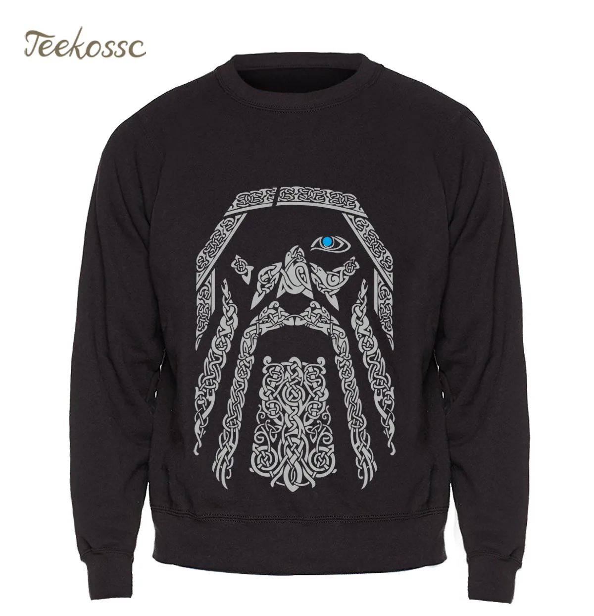 Мужская винтажная Толстовка Odin Vikings черная/серая толстовка с капюшоном на осень и