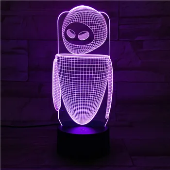

Robot Eva Table Lamp Bedroom EVE Decoration Cartoon RGB Touch Sensor Children Kids Gadget Gift WALL E Night Light LED USB Decor