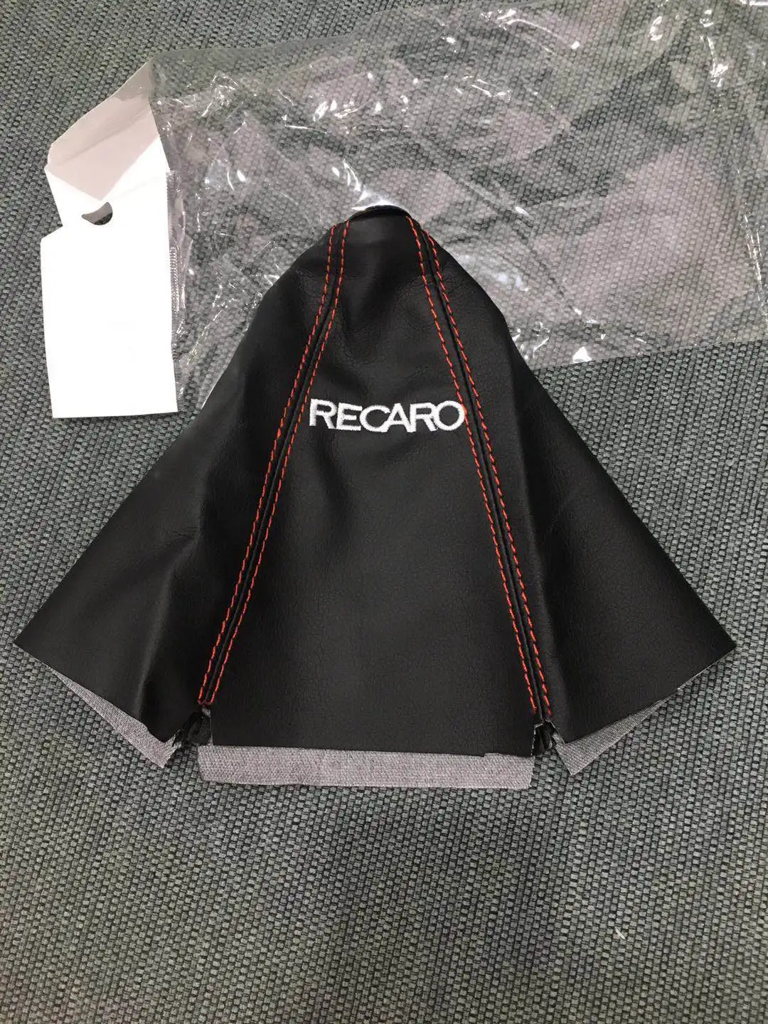 

Recaro PVC Shift Lever Knob Boot Cover Shift Knob Collars With Red Stitching