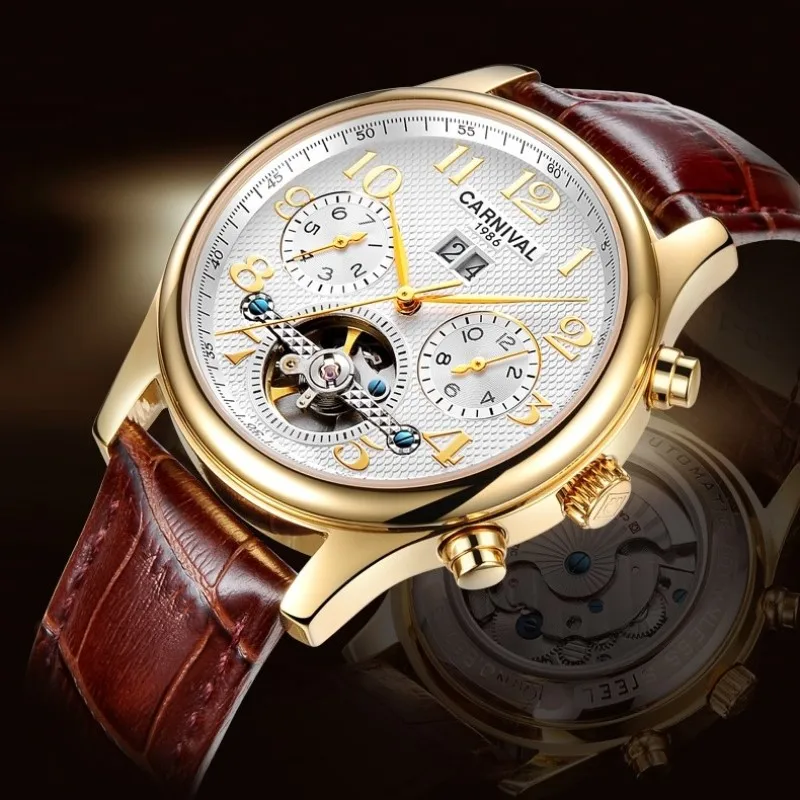 Механические часы Tourbillon карнавальные деловые автоматические мужские