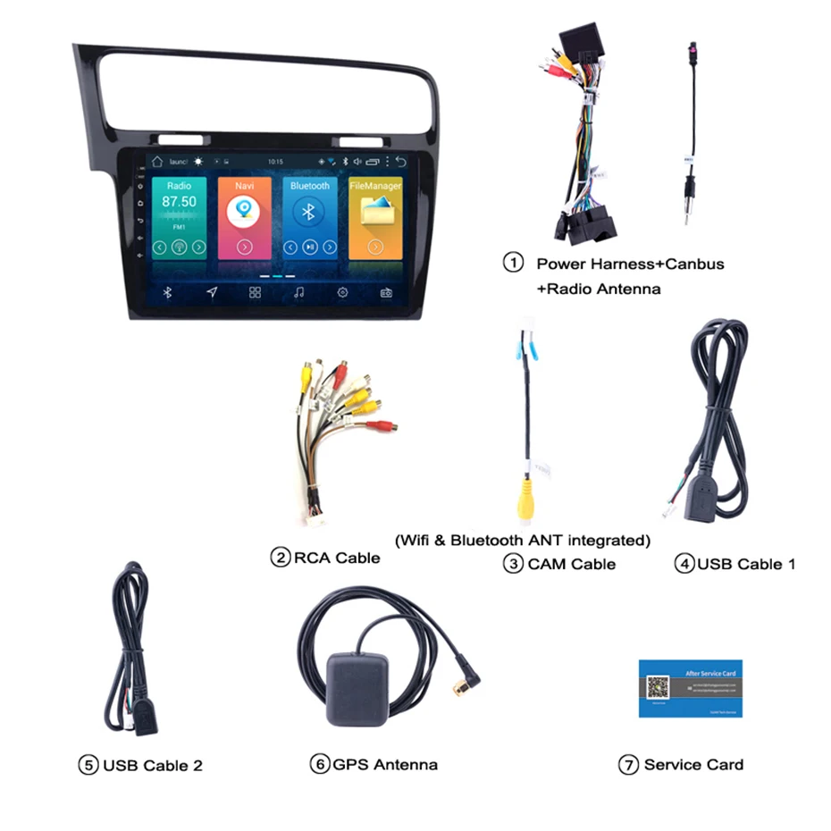 Flash Deal 10.1 inch 2.5D IPS Tempered HD multi-touch screen Android 8.1 NAVI for golf 7 2014-2018 with Bluetooth USB WIFI support SWC 2