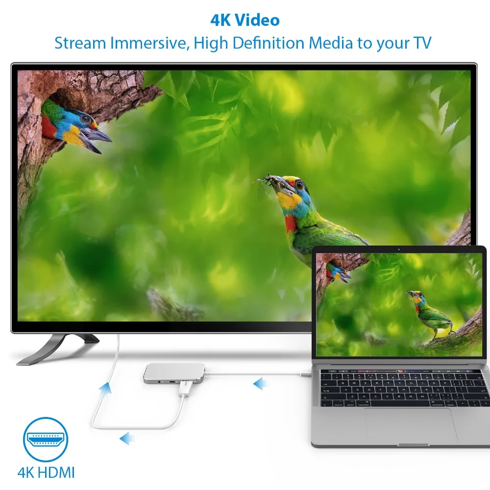 JZYuan док станция для ноутбука 8 в 1 USB C адаптер к HDMI 4K 3 0 кард ридер концентратор Macbook