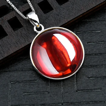 

10*10mm 6.18 Sale S925 Sterling Silver Australian Ruby Pedants Artisan Antique handicraft lithuania Antique