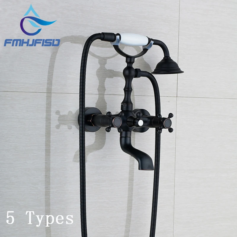

5 TYPES Wholesale and Retail Oil Rubbed Bronze Bathtub Shower Faucet Wall Mounted