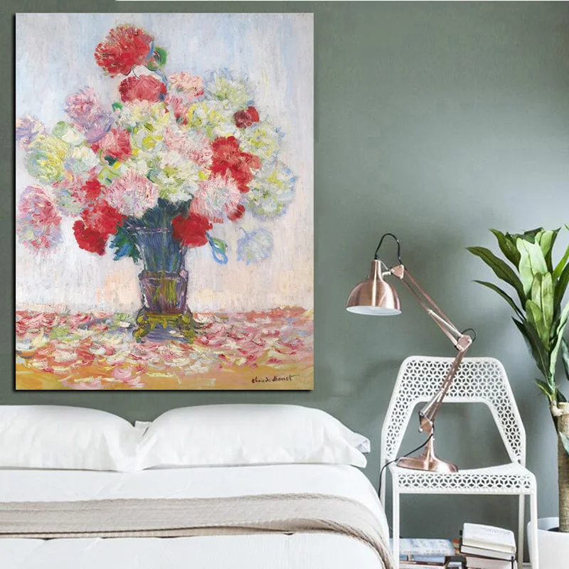 HD Print Abstrat Red Flower in Vase Oil Painting on Canvas Pop Art Poster Modern Wall Picture For Living Room Sofa Cuadros Decor