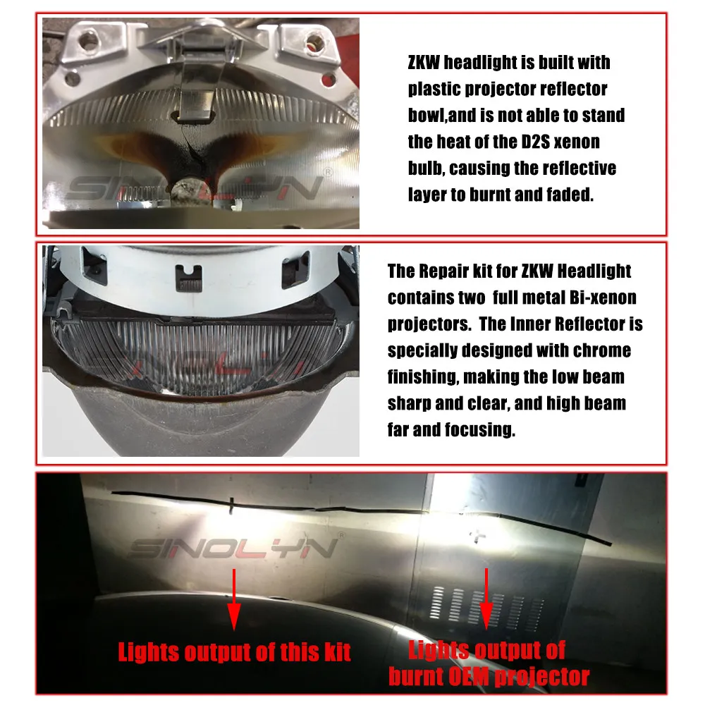 Биксеноновая линза проектор Ремонтный комплект для BMW E46 3 серии ZKW D2S ксеноновая фара 1998-2005 HID линзы аксессуары замена DIY