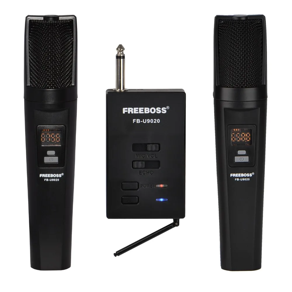 FREEBOSS FB U9020 2 Way 2x30 Регулируемая частота ручных Bluetooth микрофона для вечеринок церкви