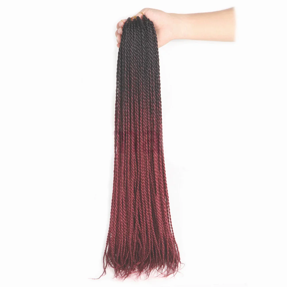 SAMBRAID Senegalese Twist Crochet Hair 24 inch 30 Roots/Pack Crotchet Braids Synthetic Hair Ombre Braiding Hair Extensions - Цвет: #5