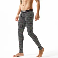 Зимние мужские модные сексуальные кальсоны хлопковое термобелье в полоску теплые тонкие длинные леггинсы брюки высокого качества
