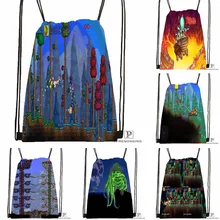 Custom Terraria (5) Drawstring Backpack Bag Cute Daypack Kids Satchel (Black Back) 31x40cm#180531-04-67