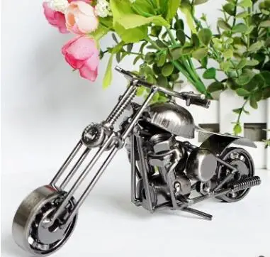 20 видов, 15 см, ручная работа, винтажная железная модель мотоцикла, металлическая фигурка мотоцикла, реквизит для мальчика, подарок, детская игрушка, Декор для дома и офиса - Цвет: M31C Black