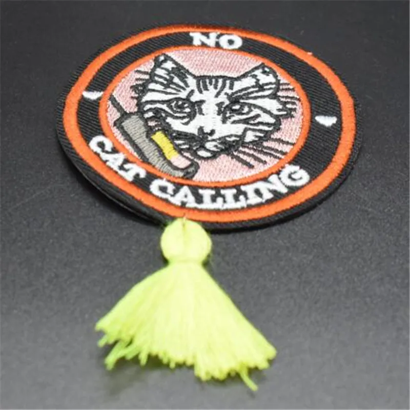 

Street Fashion Tassels Stickers Badge Diy Embroidery cat calling patch Deal with it Iron on patches for clothing Women Men Girl