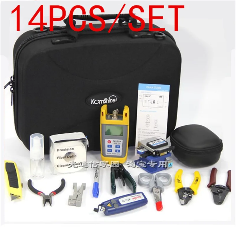 

14pcs/set FTTH fiber optic cable cold junction combination,fiber optic cold junction toolbox,Fiber Cleaver,Optical power meter