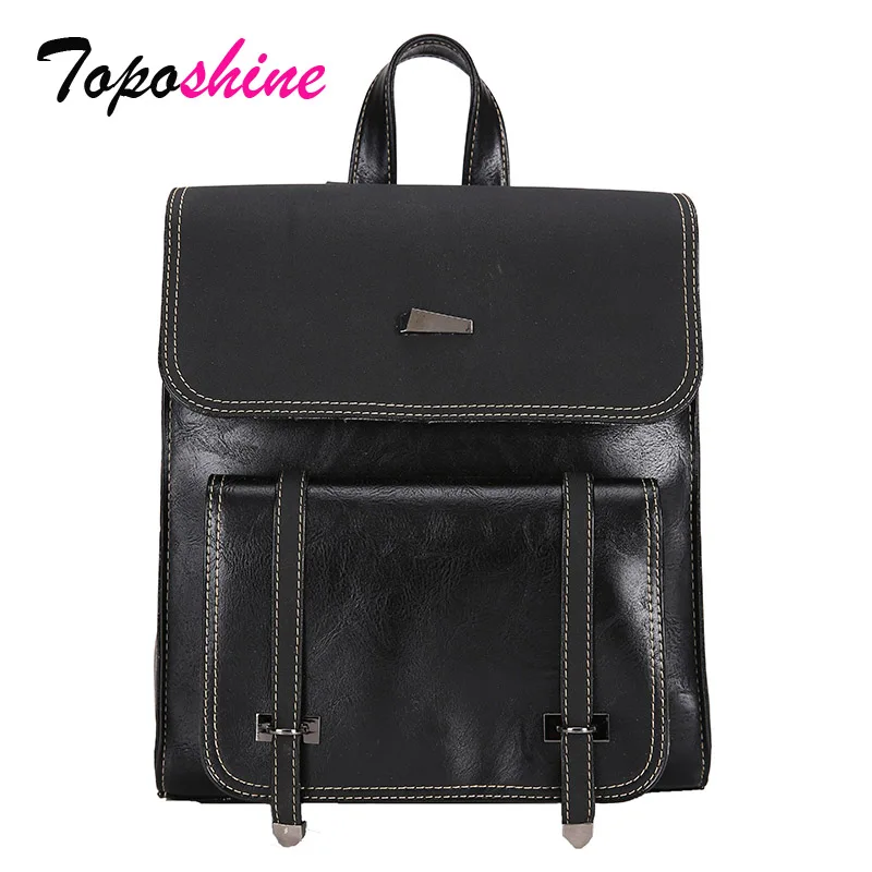 

Toposhine Patchwork Panelled Books Bag for Girls Retro Ladies Backpack Big Capacity Multi-functional Students Bag for Travelling