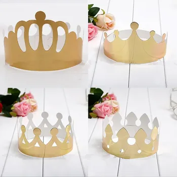 

Disposable Blank Paper Crown Crown Hat For Adults Children Gold Card Caps Party Hats wedding birthday