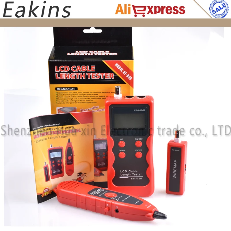 Free Shipping NEW English version Cable length Tester Wire Tracker Scanner Breakpoint FOR RJ45/RJ11/BNC/USB NF-868 | Инструменты