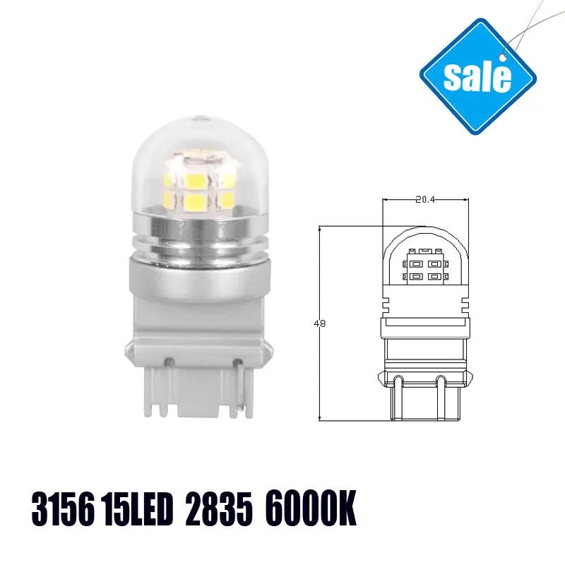 

3156 LED Automobiles Reverse Lights External Lights Cars LED Bulbs High Quality Factory 15SMD W3X16Q 6000K White LED Lamp