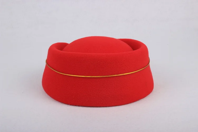 yandy costumes 2019 Party Cap Wool Felt Air Hostesses Beret Hat Base Cap Airline Stewardess Sexy Formal Uniform Hat Caps Accessory Roll play anime cosplay female