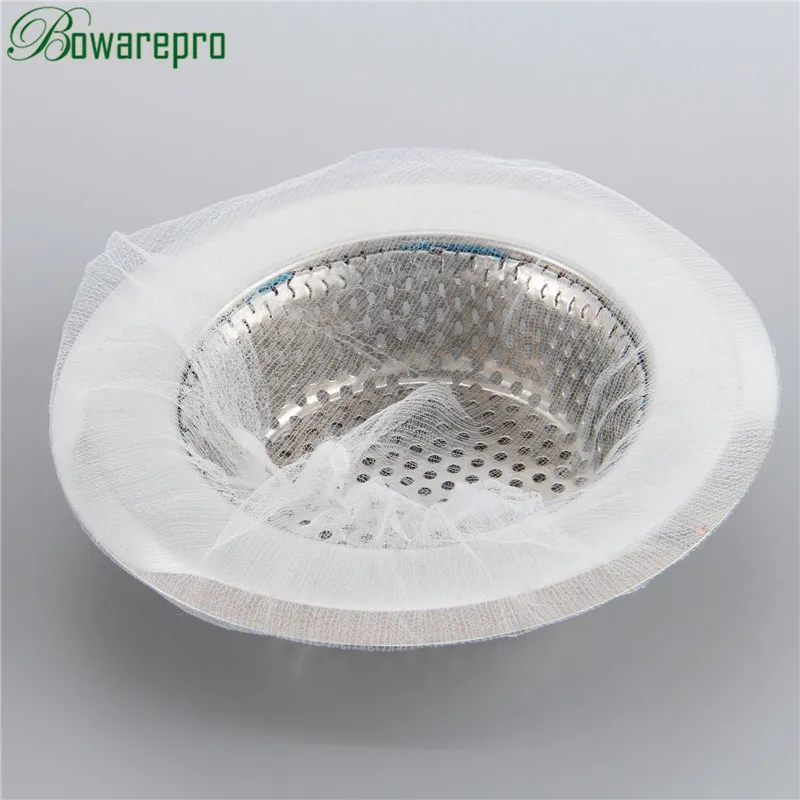 bowarepro 30Pcs Sink Basin Garbage Bags Mesh Residue Filter Garbage Bags For Kitchen Shower Drain Hole Filter Sink Garbage Bags