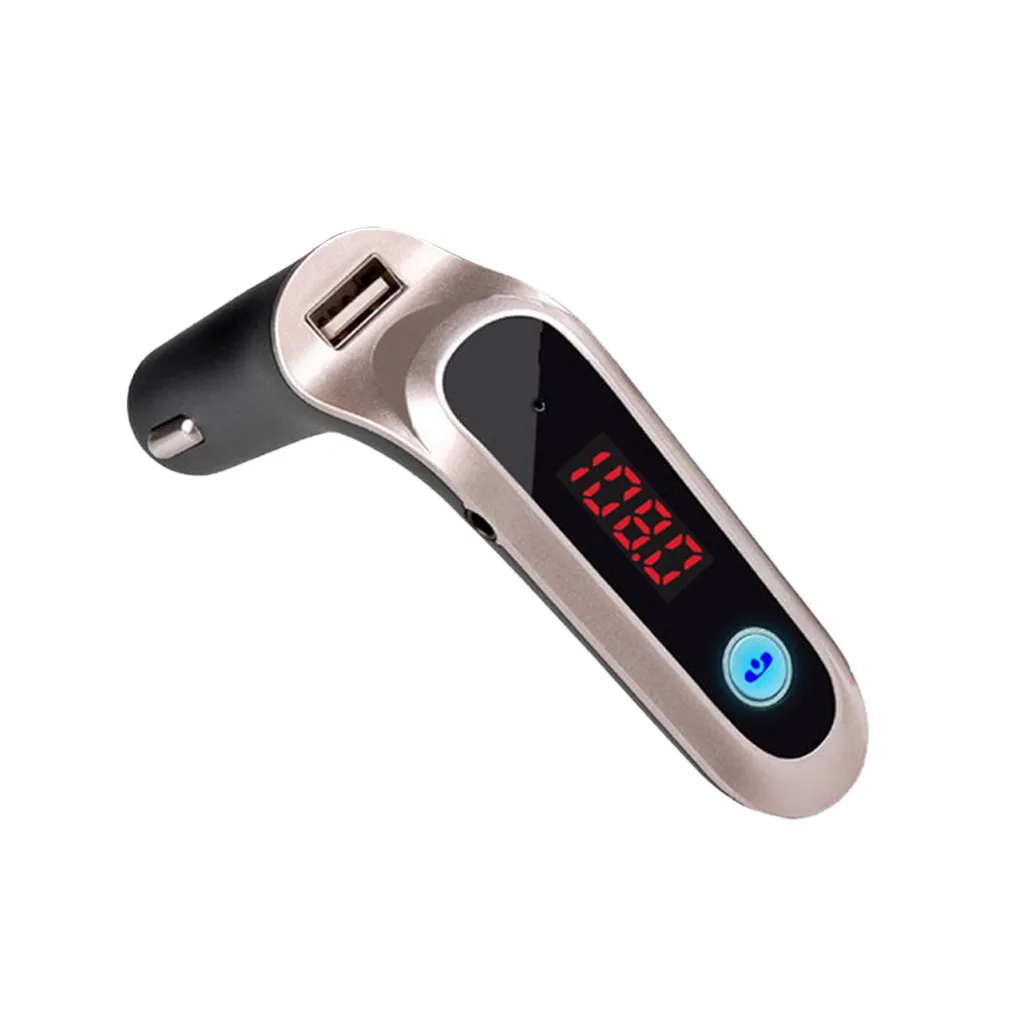 USB TF Card Support Charger Wireless Bluetooth Car Kit LCD Hands-Free FM Transmitter MP3 Music Player Mobile Phones Tablets - Название цвета: Gold