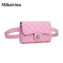 Модные кожаные женские поясные сумки с цепочкой, поясные сумки, клетчатые сумки через плечо, маленькие женские сумки для путешествий, сумки на плечо с цепочкой