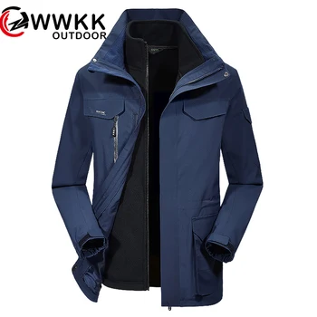 

Thickened Jacketstwo Piece Three In One Ski Suit.Spring Autumn Winter Detachable Hat Fishing Hiking Climber's Coat WWKK WARM