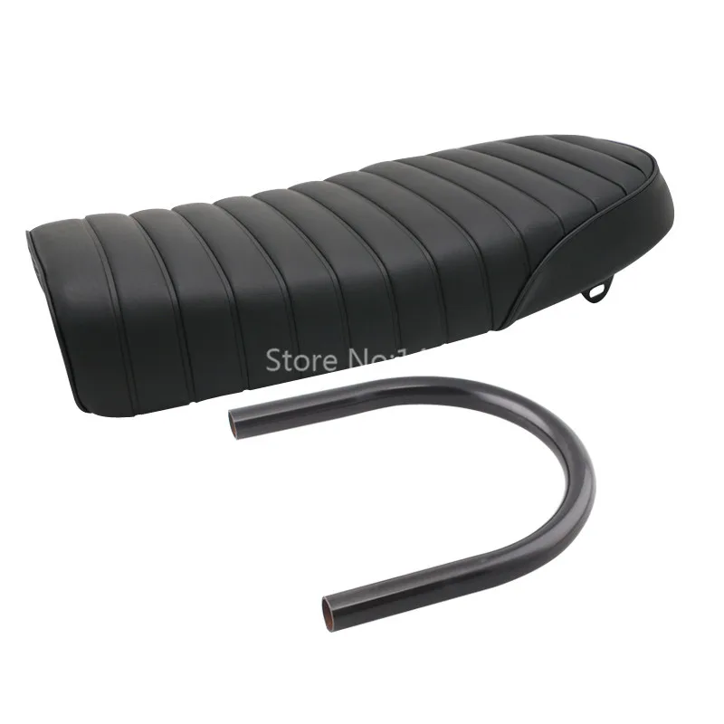 Classic Motorcycle Black Flat Brat Tracker Seat Pad & Frame Hoop Seat Loop 230mm Classic Motorcycle Black Flat Brat Tracker Seat Pad & Frame Hoop Seat Loop 230mm