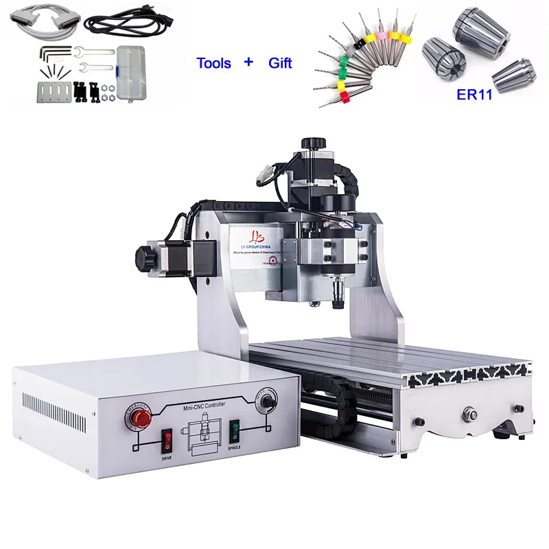 Небольшой фрезерный станок с ЧПУ 3020 Гравировальный фрезерный станок 300 Вт шпиндель