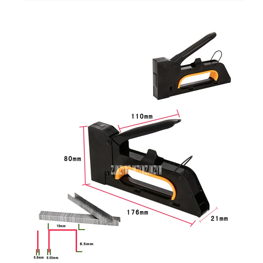 Многофункциональный 1008F пистолет для ногтей ручной u-гвоздь пистолет Тип двери степлер пистолет ручной скобозабивательный степлер гвоздезабивной пистолет с двумя коробками гвоздей