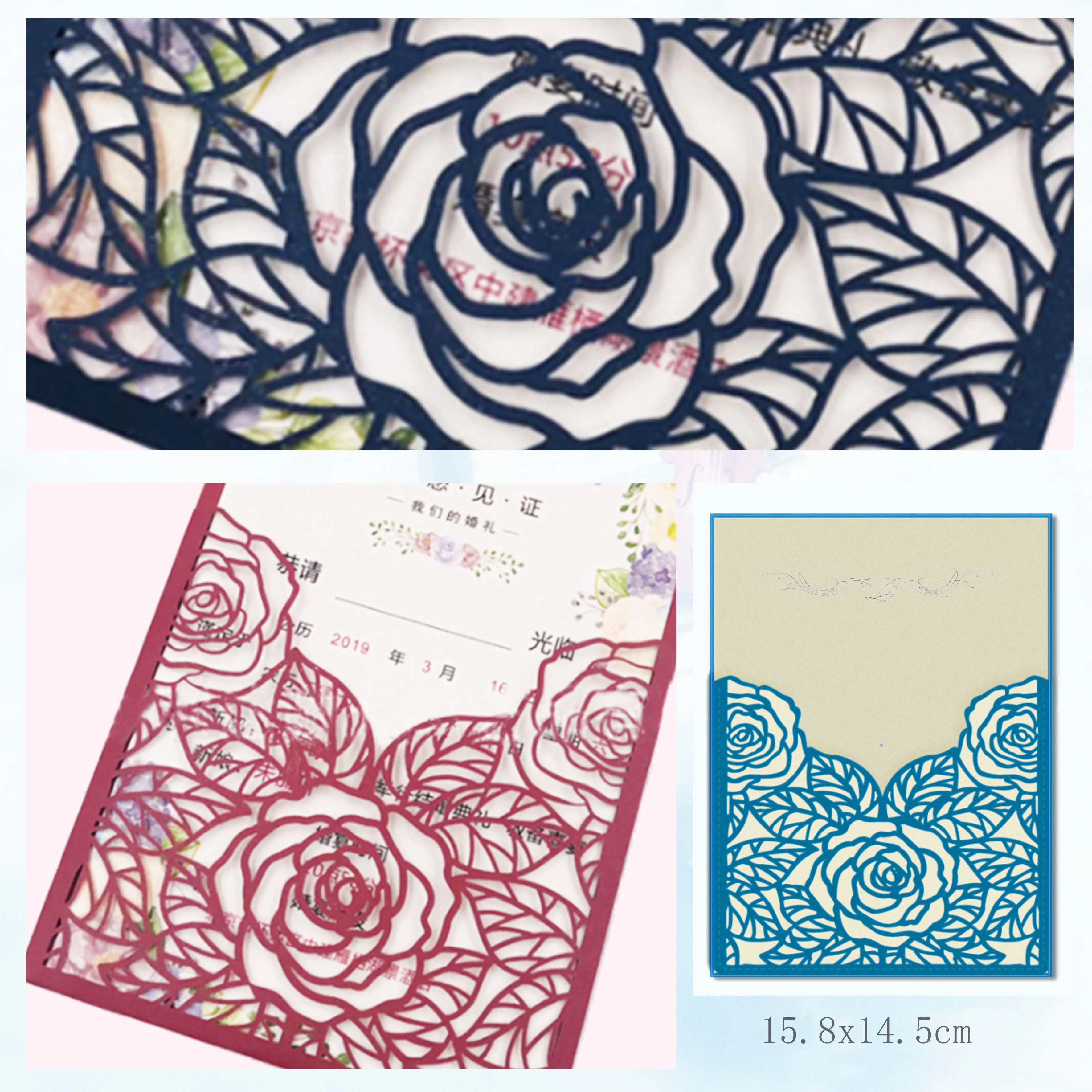  Big Rose Frame Metal Cutting Dies Scrapbooking Border Craft Dies Cut Stencils for DIY Wedding Invit - 33007760519