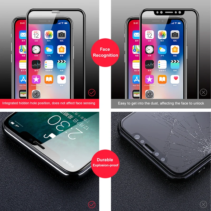 Защитная пленка для экрана из закаленного стекла iPhone 8 Plus XR XS Max|Защитные стёкла и