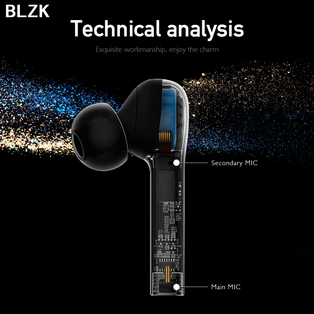 BLZK Bluetooth наушники TWS наушники беспроводные Bluetooth наушники стерео гарнитура Bluetooth наушники с микрофоном и зарядным устройством