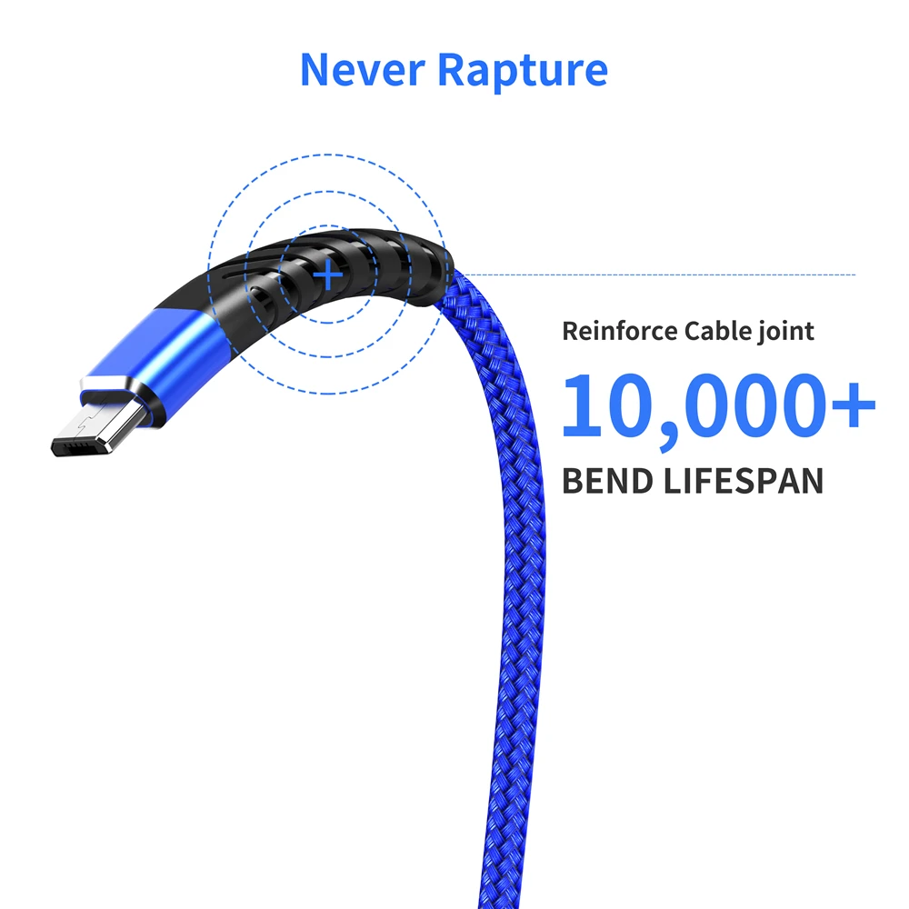 Votoo Micro USB кабель 2.4A нейлон Быстрая зарядка USB кабель для передачи данных для samsung Xiaomi LG Android мобильный телефон usb кабель для зарядки
