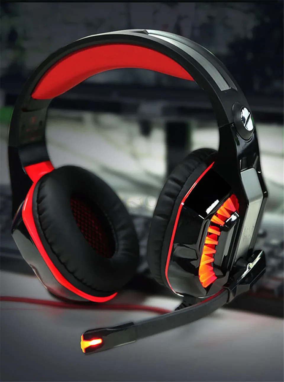 KOTION EACH PC Gaming Headset PC Gamer casque Stereo Headphones with Microphone Dazzle Lights Glow G2000 Upgrade for Computer (14)
