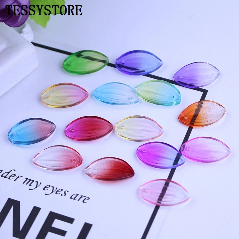 

10g/10pcs Lotus Petals Lampwork Beads Multi Gradient Color Glass Beads For Jewelry Making Bracelet Handmade DIY Accessories