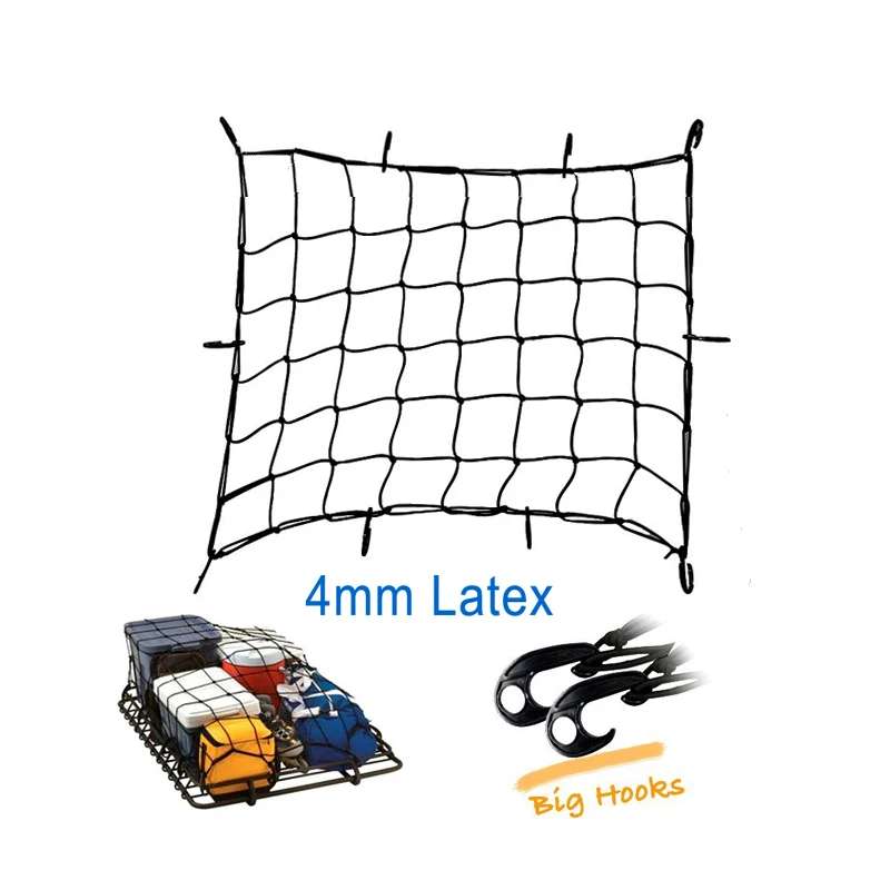 

FreshGo Bungee Cargo Net Bungee Cord 120 x 90 Heavy Duty Truck Bed Net Auto Roof Tie-Down Net with 10 Hooks
