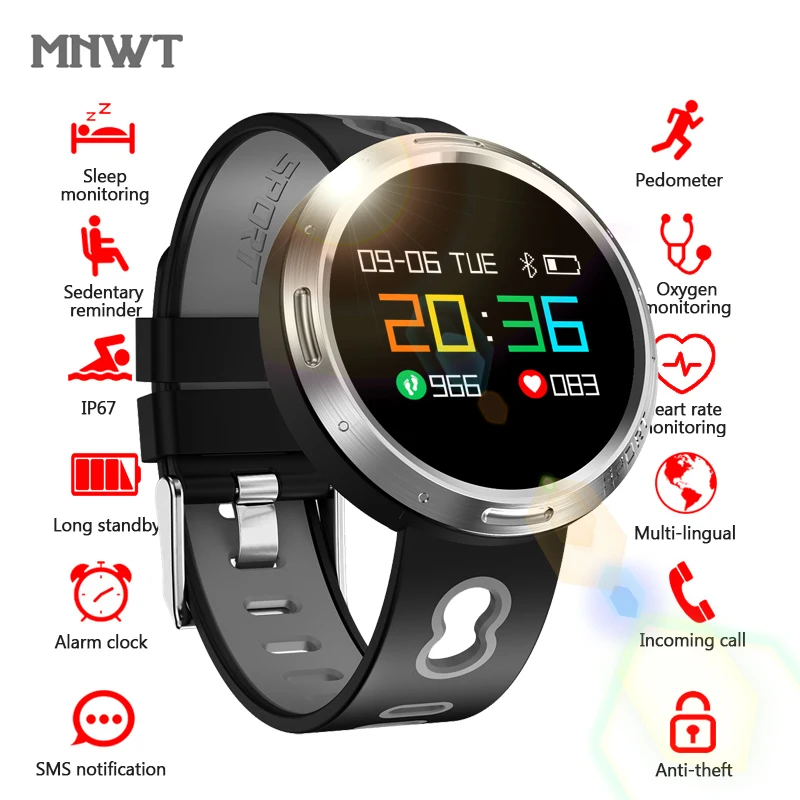 MNWT Digital Smart watch Activity Fitness tracker Heart rate blood pressure monitor Message Call Reminder Smartwatch Men women | Наручные