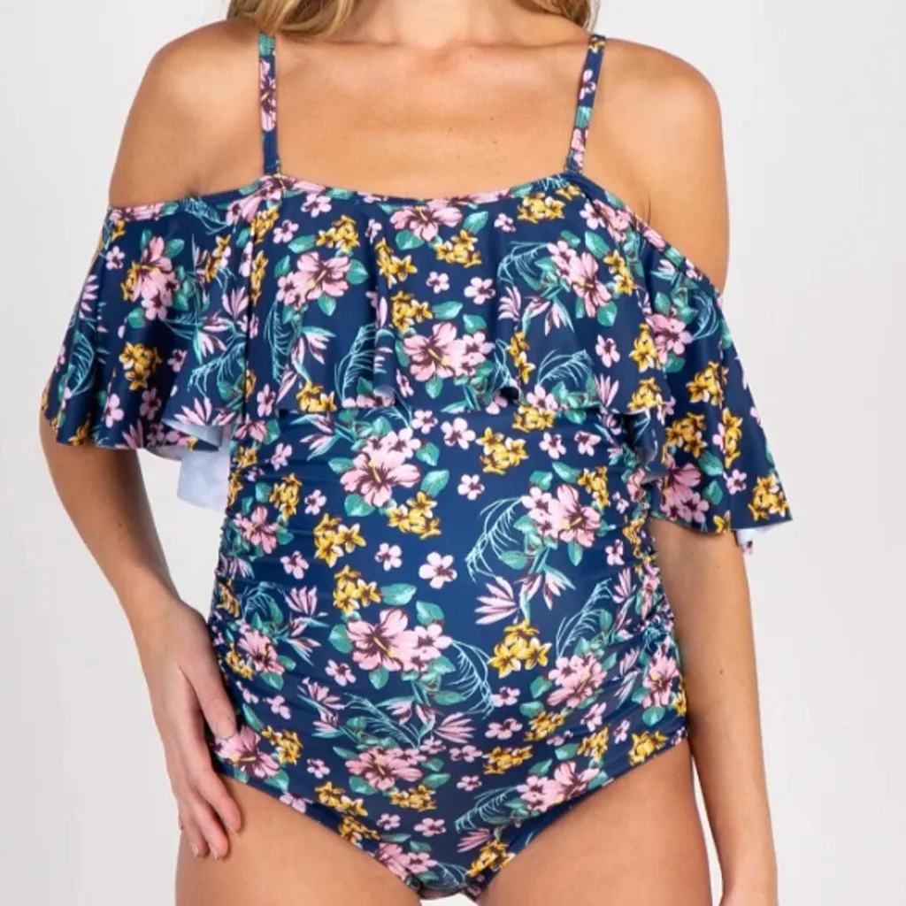 

Maternity Swimwear Tankinis Women Floral Print Bikinis Swimsuit Beach Bathing Beachwear Summer Pregnant Mother Suit #517