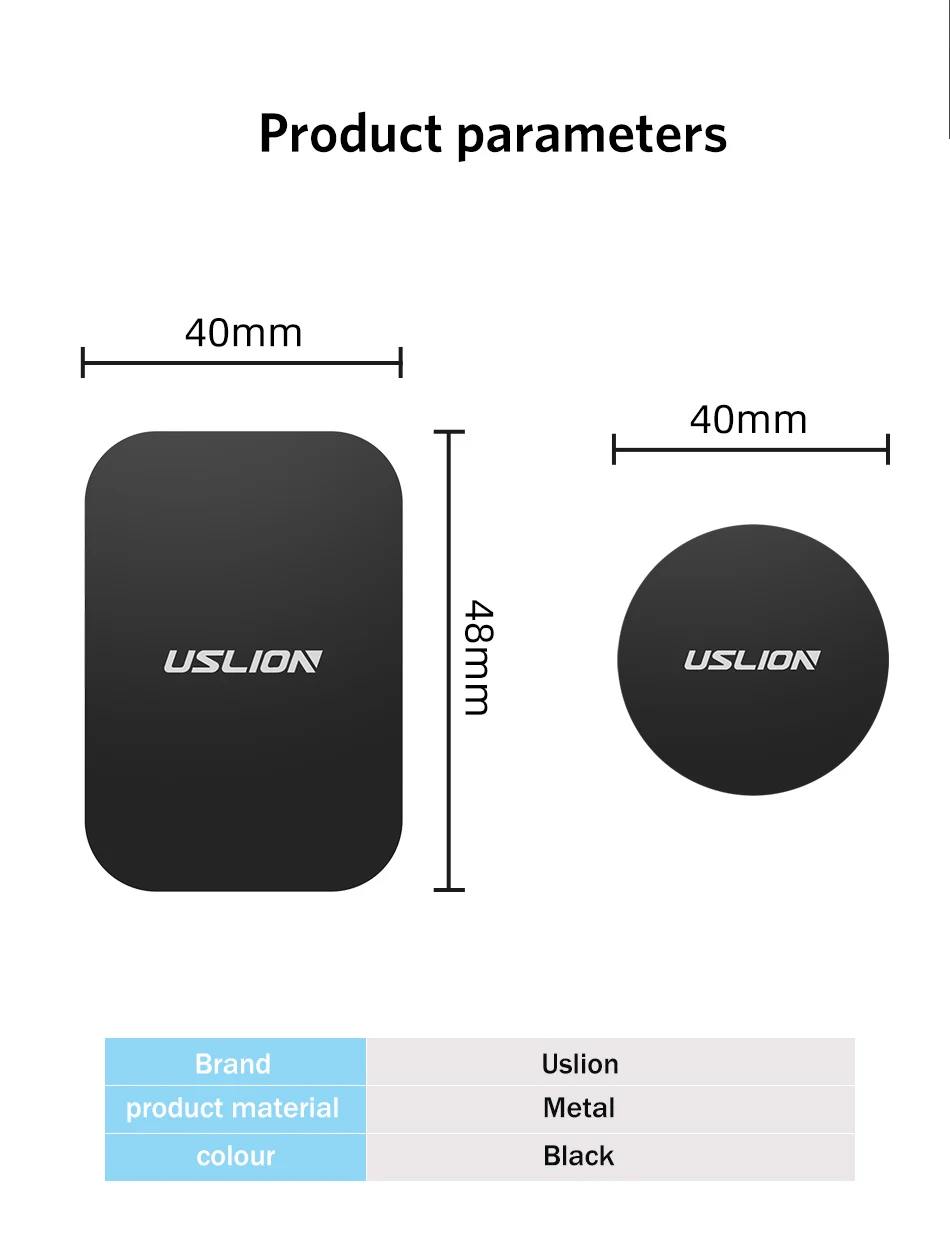 wireless charging stand for iphone and apple watch USLION Metal Plate Disk For Magnet Car Phone Holder Iron Sheet Sticker For Magnetic Mobile Stand Mount Automobile Adsorption New mobile holder