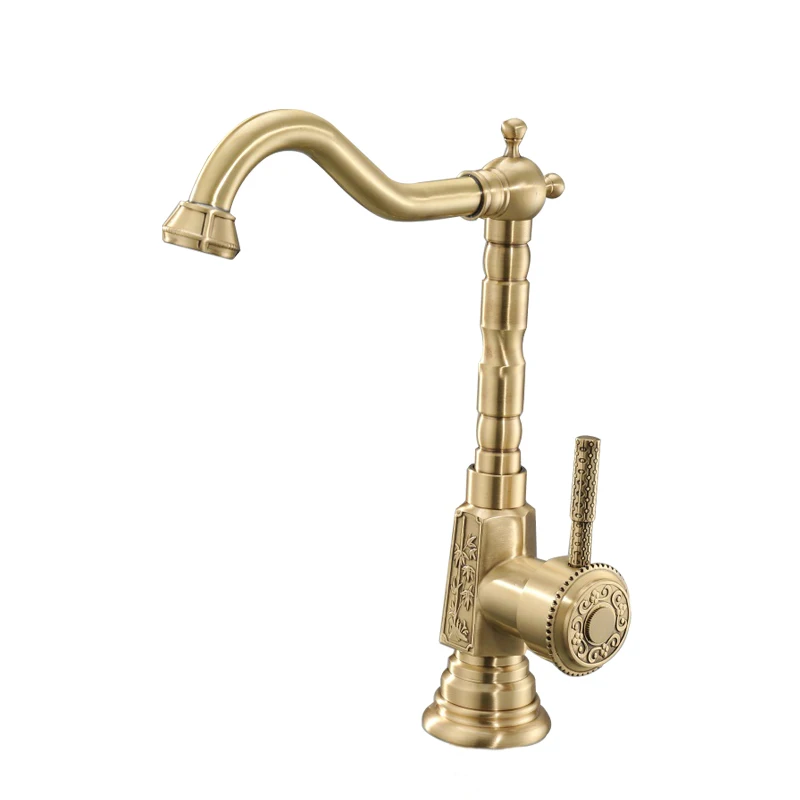 High Brass Color Высокое качество, смесители для раковины, бронзовая отделка, смеситель для раковины, горячая и холодная вода, туалет, ванная комната, кран для кухни XT943 - Цвет: High Brass Color