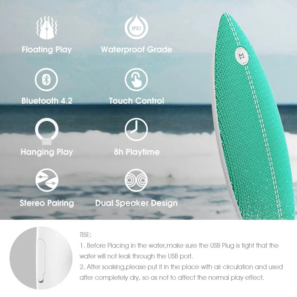 Emie Solo Surf плавающей Bluetooth Динамик двойной Водонепроницаемый Портативный душ