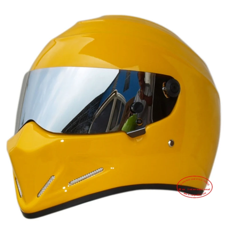 Yellow Silver Visor Helmet 03