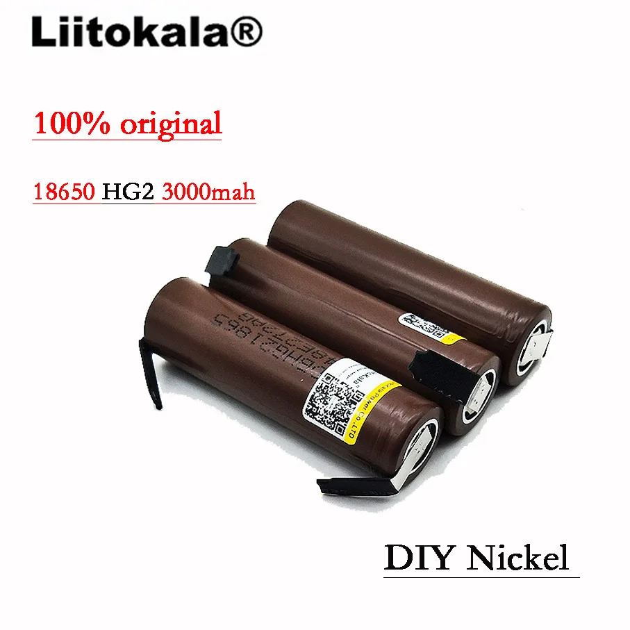 Liitokala 18650HG2 HG2 18650 3000 mAh аккумулятор 3,6 V скачать 20A, предназначенный для батарей+ DIY никель