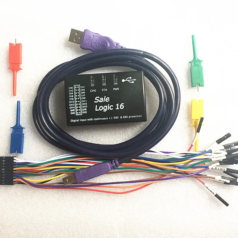 

Oscilloscope USB Logic Analyzer 100M max sample rate,16Channels,10B samples, MCU,ARM,FPGA debug tool R&D Tools