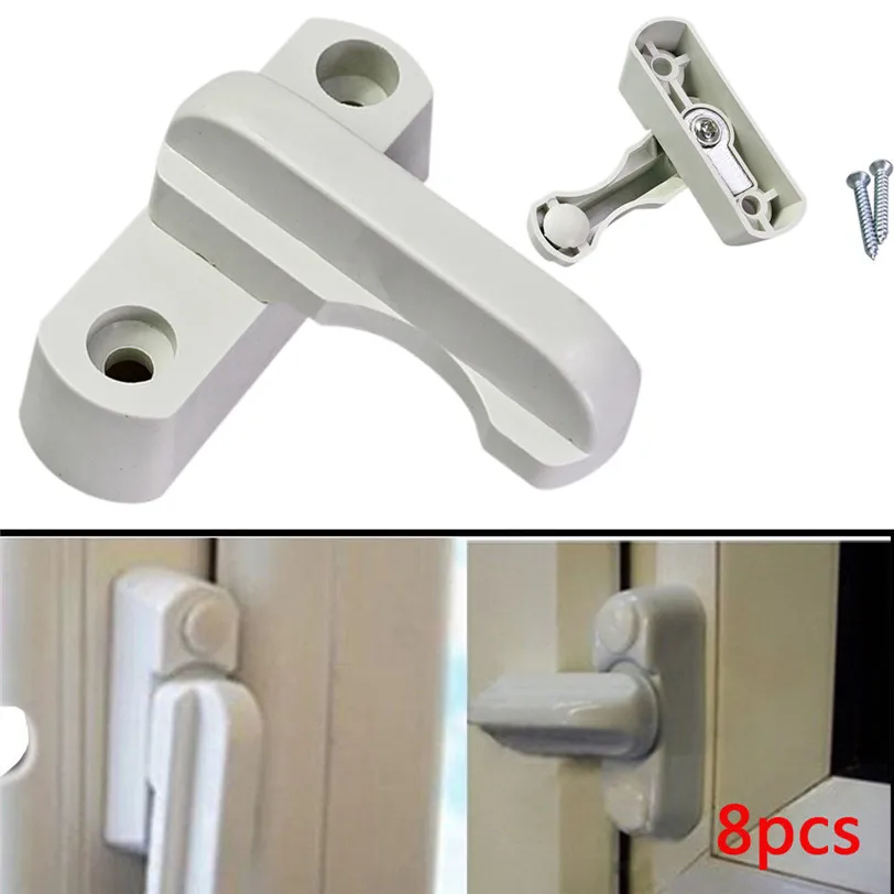 8pcs Sash Blocker Window Jammer White Extra Security For UPVC Door
