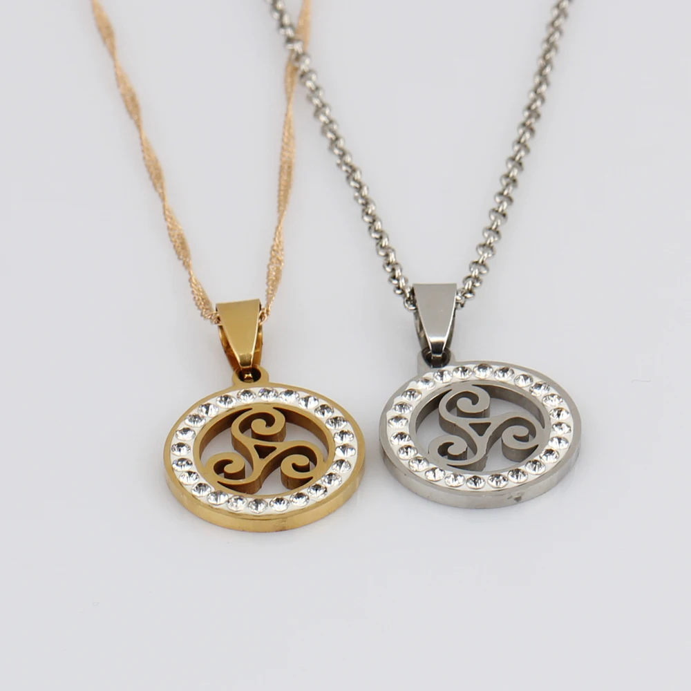 Модное колье с волком для подростков подвеска кристаллами Triskele Argent модное