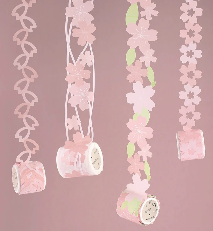 25/35mm розовый Cherry Blossom полые Васи Ленты Kawaii DIY декоративные клейкой ленты Стикеры Скрапбукинг журнал поставок