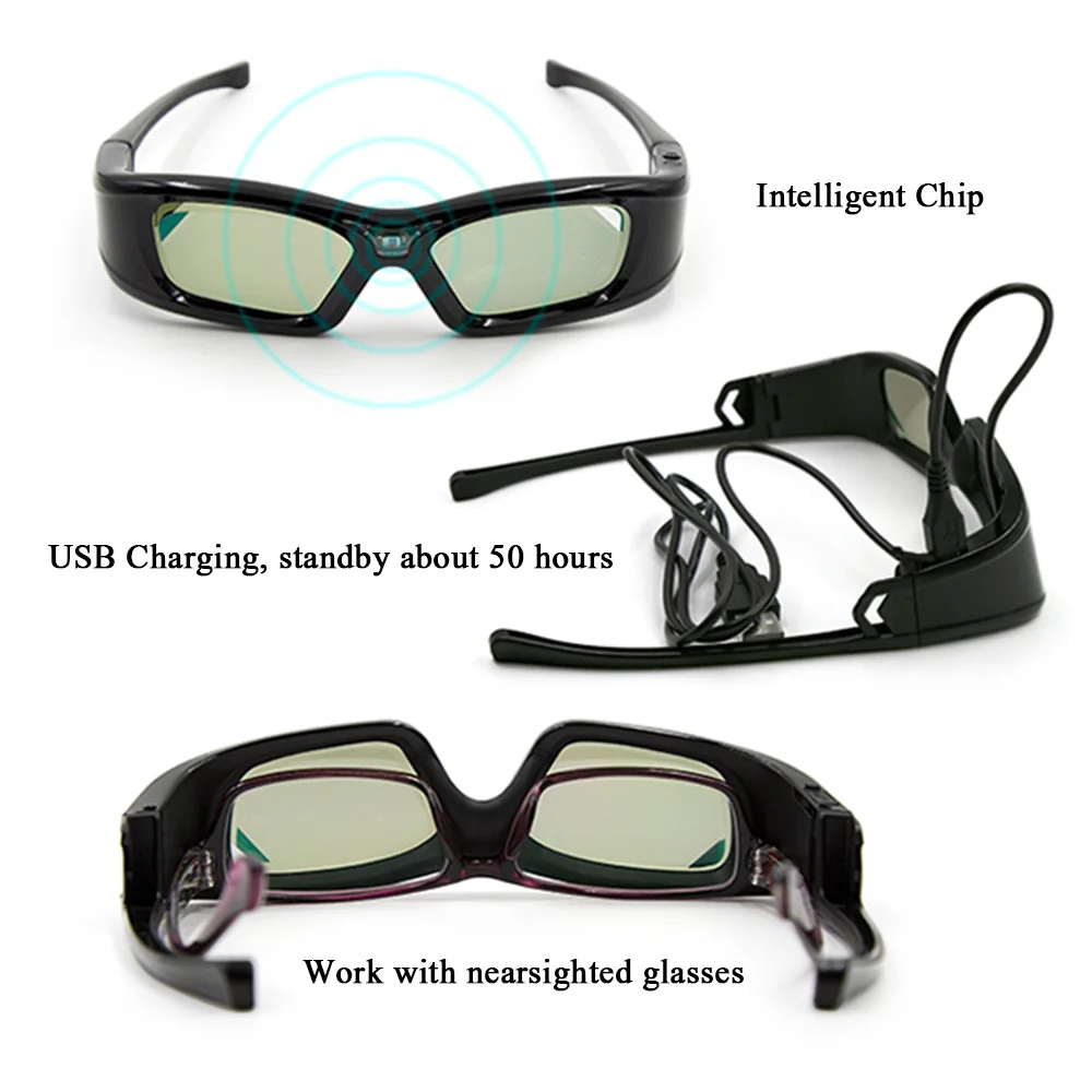 3D видео очки GL410 портативные 3D очки для проектора Full HD Active DLP Link